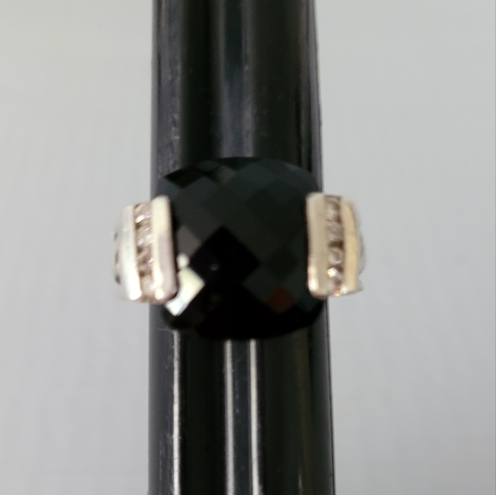 David Yurman Onyx Diamond Sterling Silver Ring - Picture 4 of 12